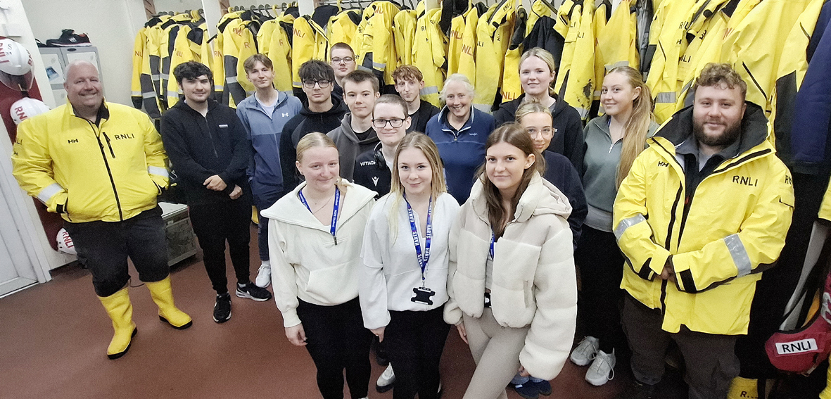 College students get onboard for lifeboat station visit